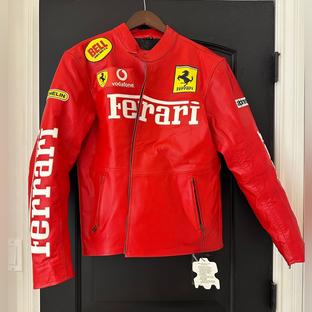 Ferrari Red Racing Jacket Leather